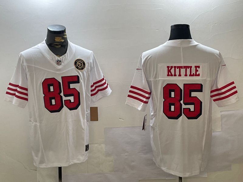 Men San Francisco 49ers #85 Kittle White three generations 2024 Nike Limited NFL Jersey style 7